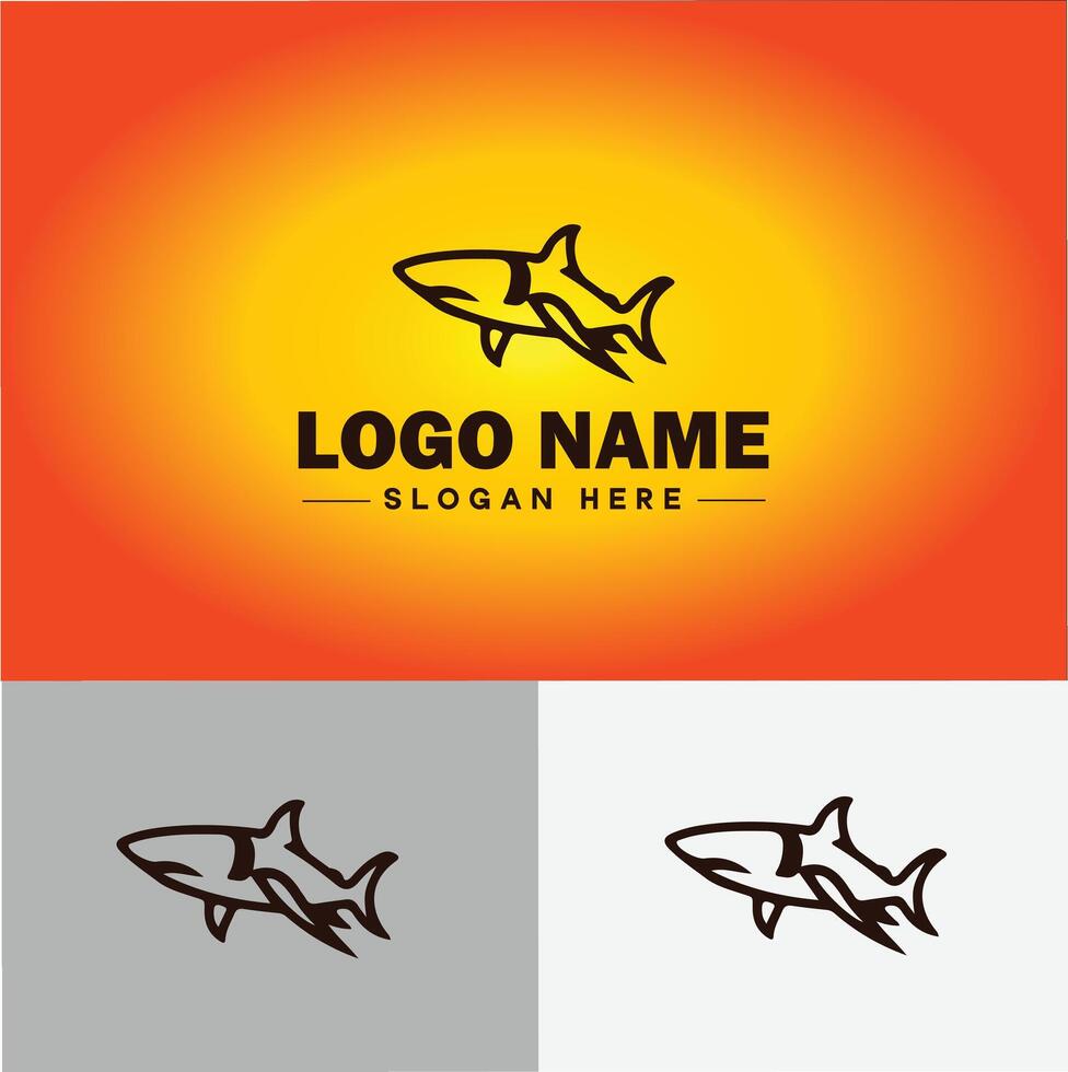 requin logo vecteur art icône graphique pour entreprise marque affaires icône requin logo modèle