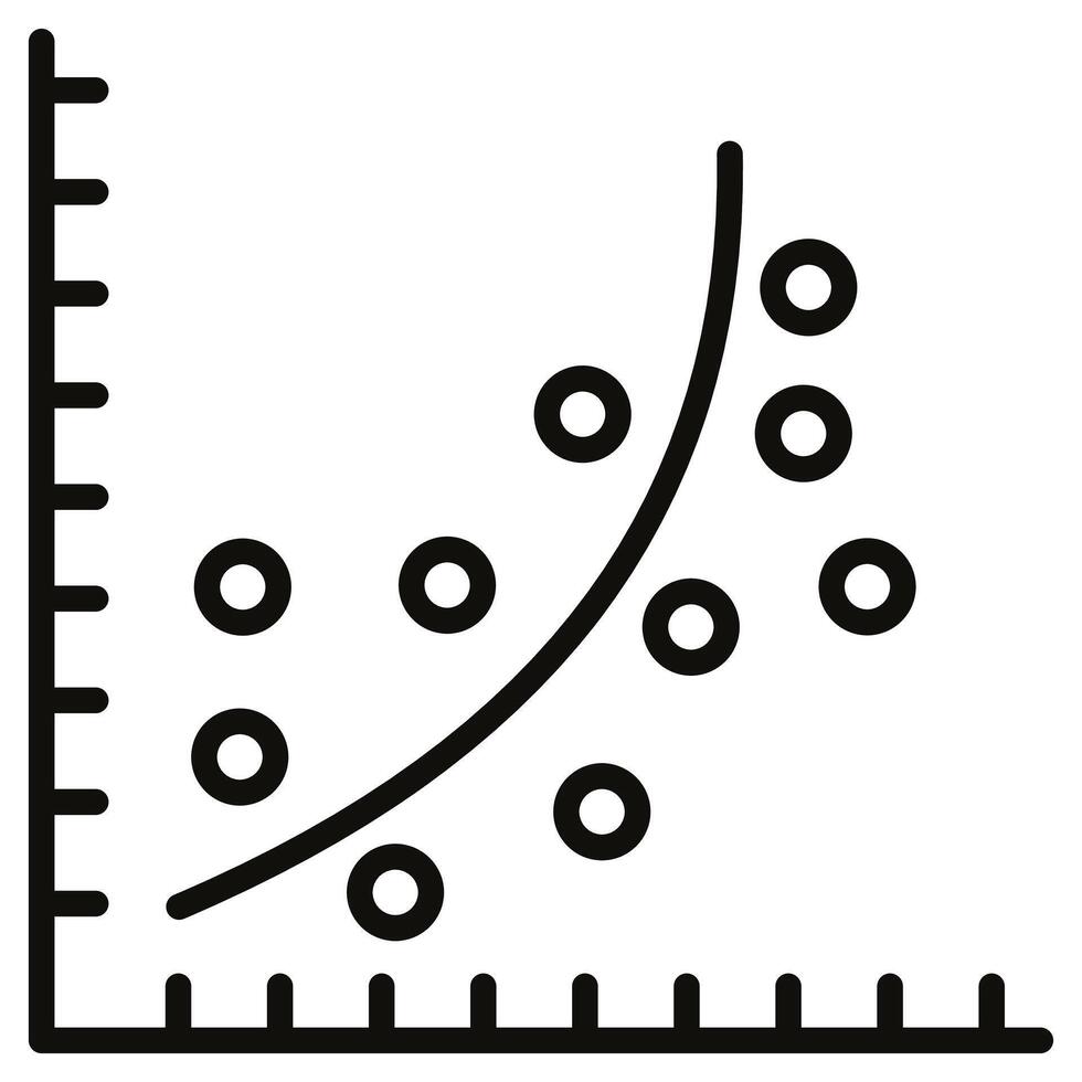 régression une analyse icône ligne vecteur illustration