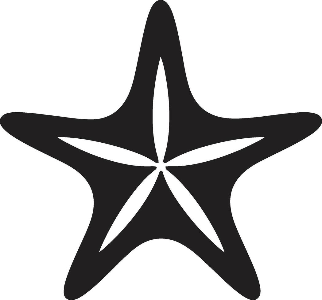 marée Signature vecteur étoile de mer marque glamour mer créature noir étoile de mer insigne