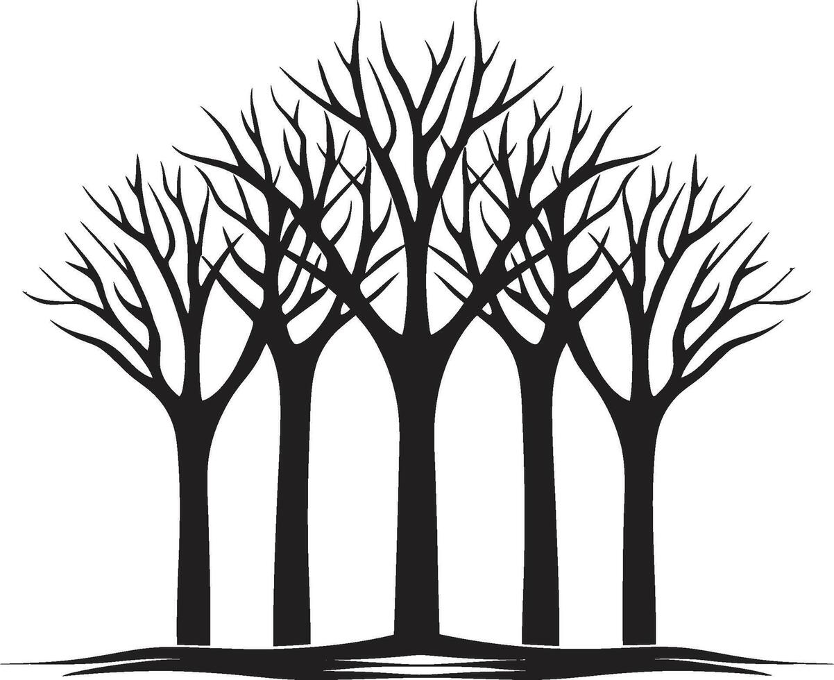 sylvestre symbole iconique vecteur logo enraciné crête arbre icône conception