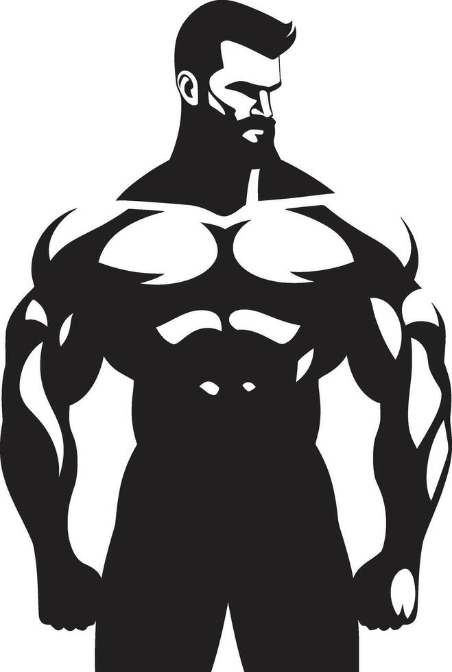 sombre domination plein corps noir vecteur logo pour muscle Icônes ébène Hercule plein corps vecteur logo conception pour culturistes