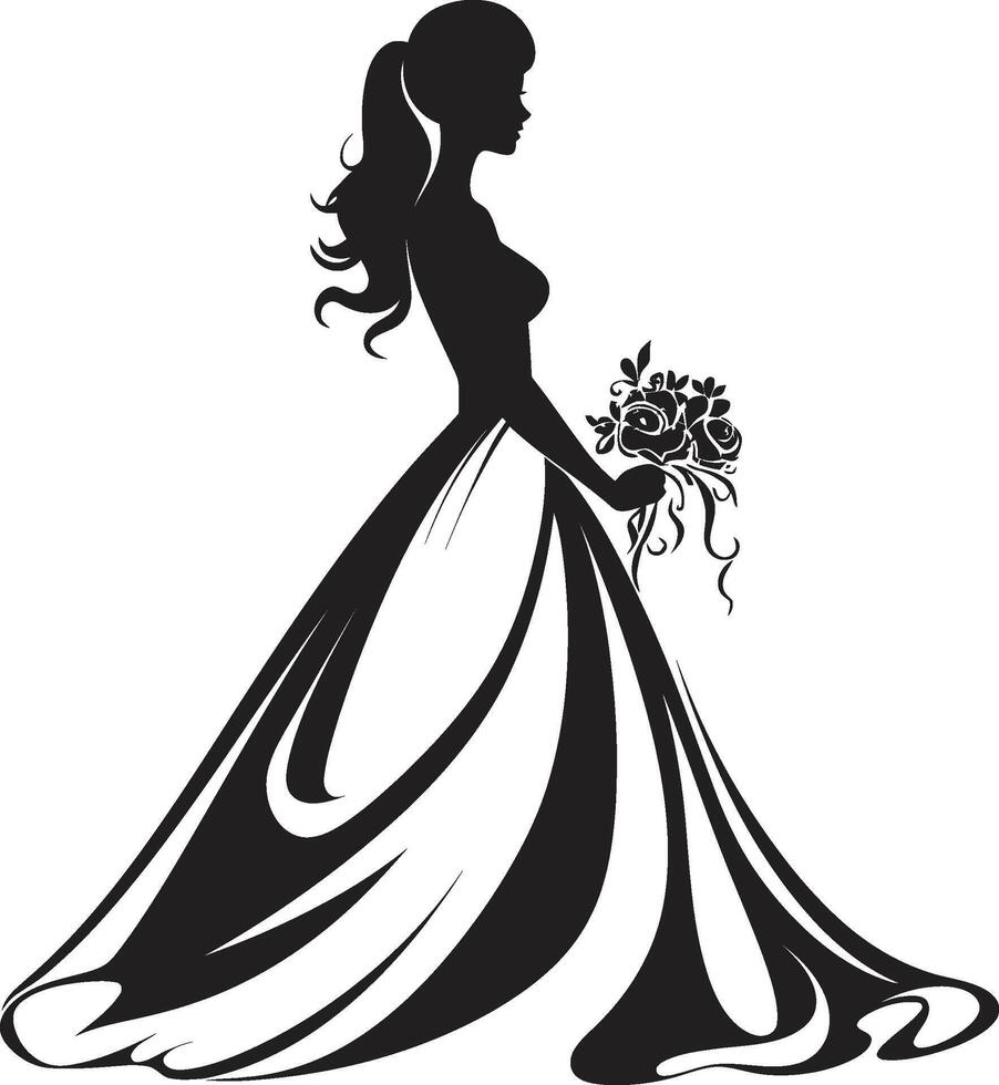 classique la mariée conception noir vecteur emblème sophistiqué mariage élégance la mariée icône