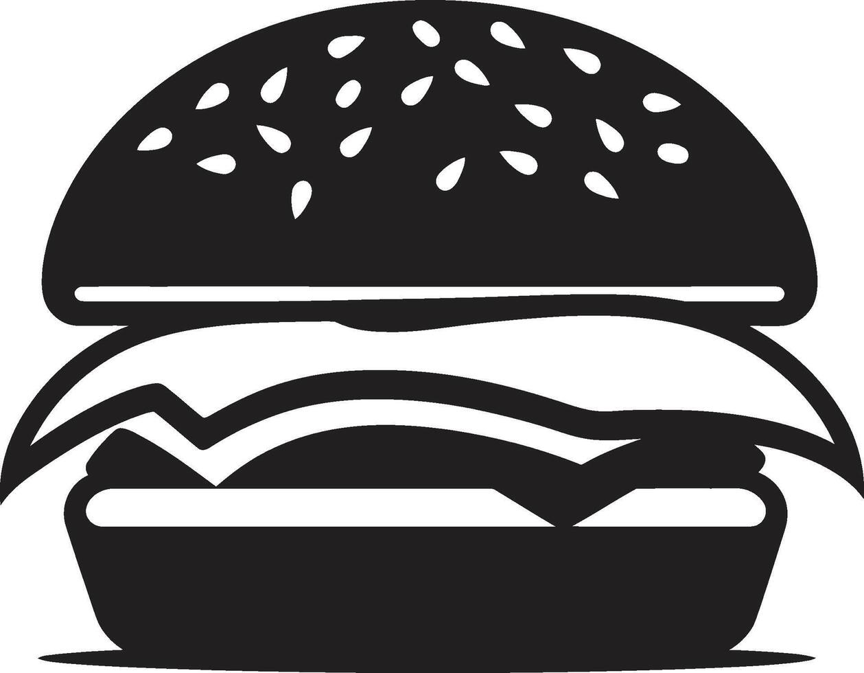 élégant Burger délice noir vecteur icône savoureux essence noir Burger