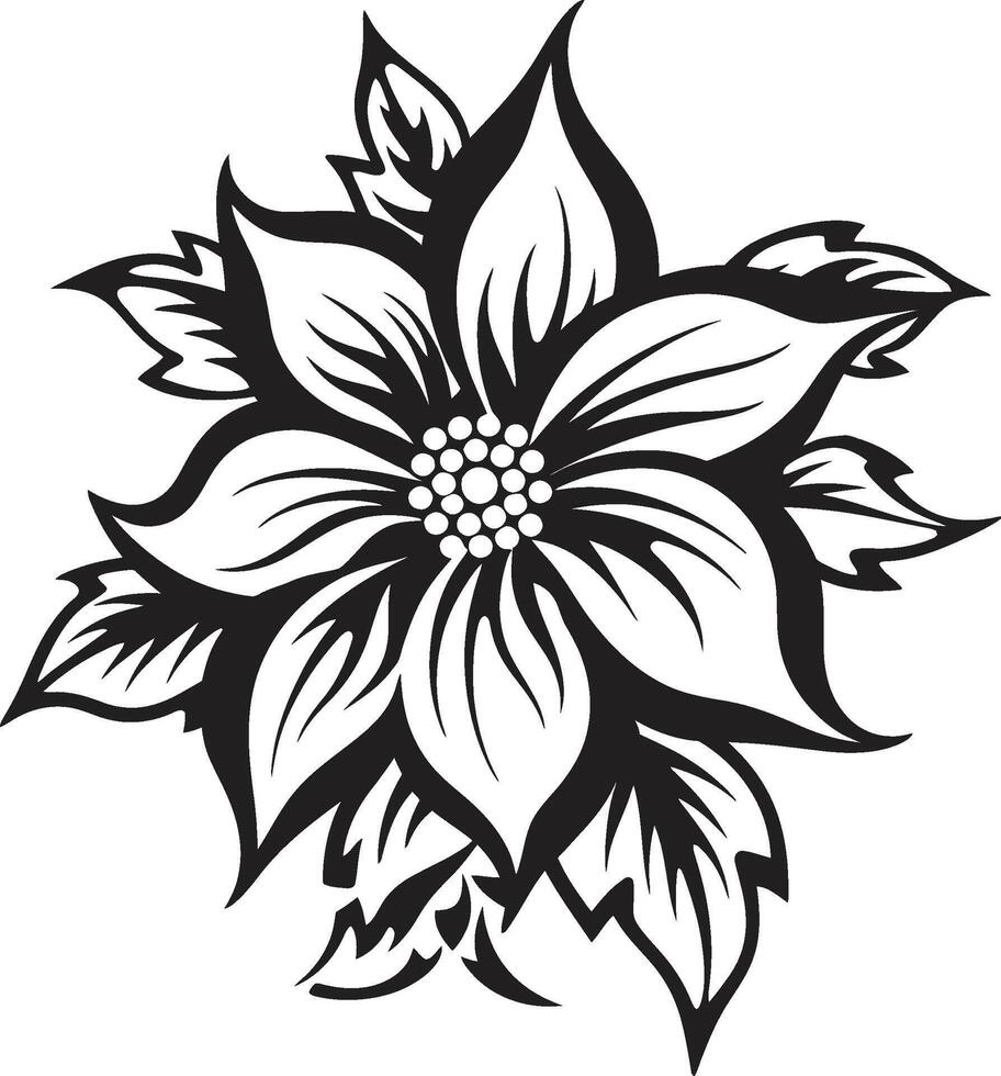 élégant floral élément monochrome symbole élégant botanique vecteur iconique conception