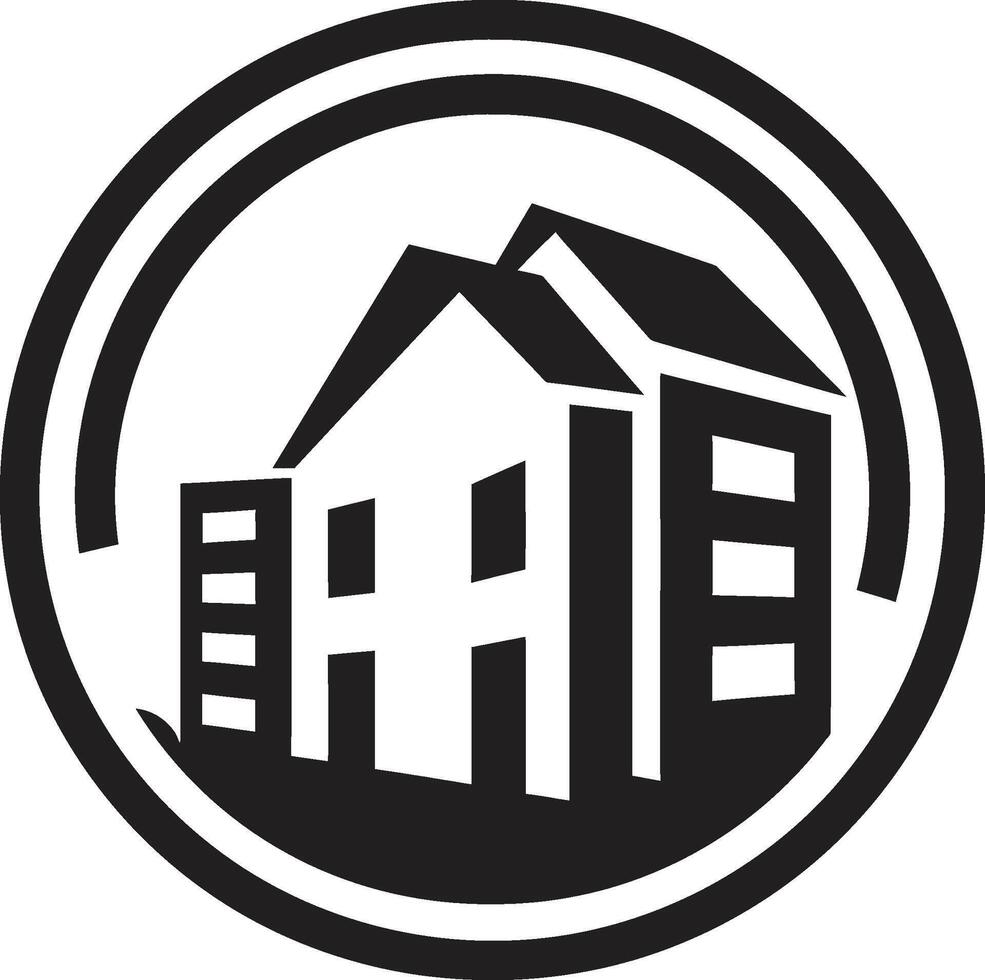 contemporain vivant aura bungalow icône conception moderniste bungalow symbole maison logo icône vecteur