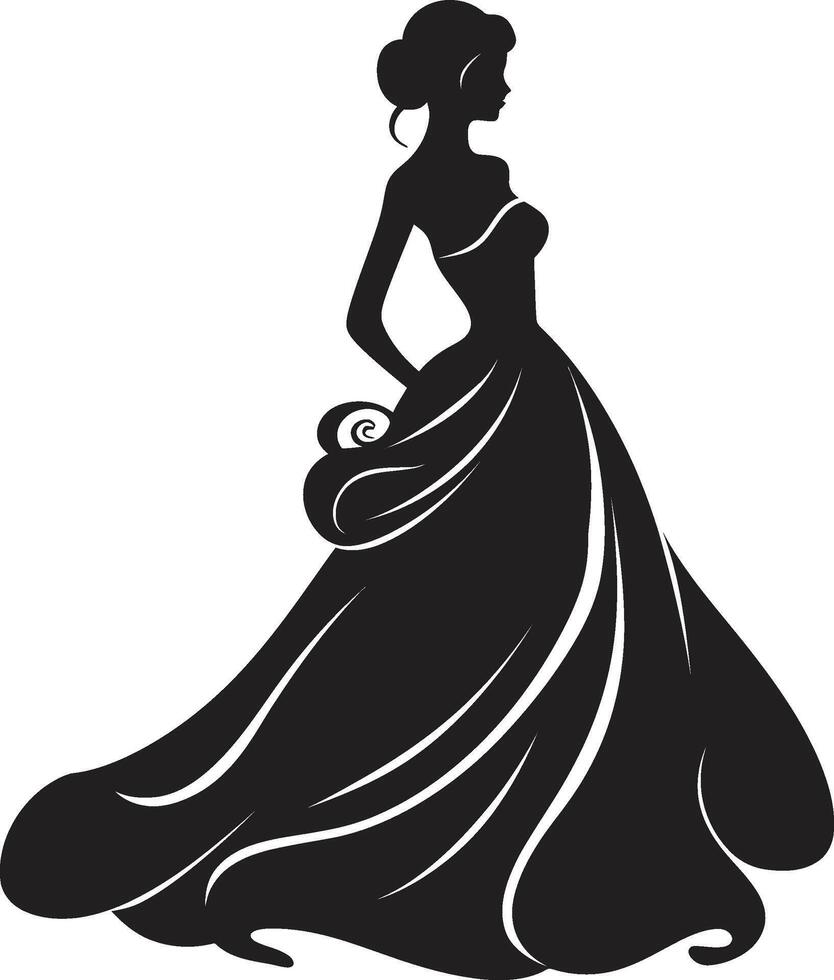 radiant la mariée conception noir boîte logo mariage élégance la mariée vecteur symbole