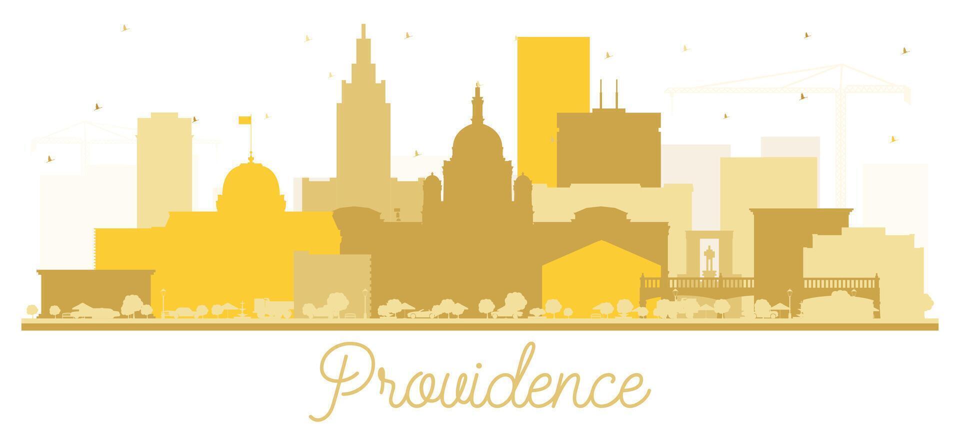 Providence rhode île ville horizon silhouette avec d'or bâtiments isolé sur blanche. Providence Etats-Unis paysage urbain avec Repères. tourisme concept avec moderne architecture. vecteur