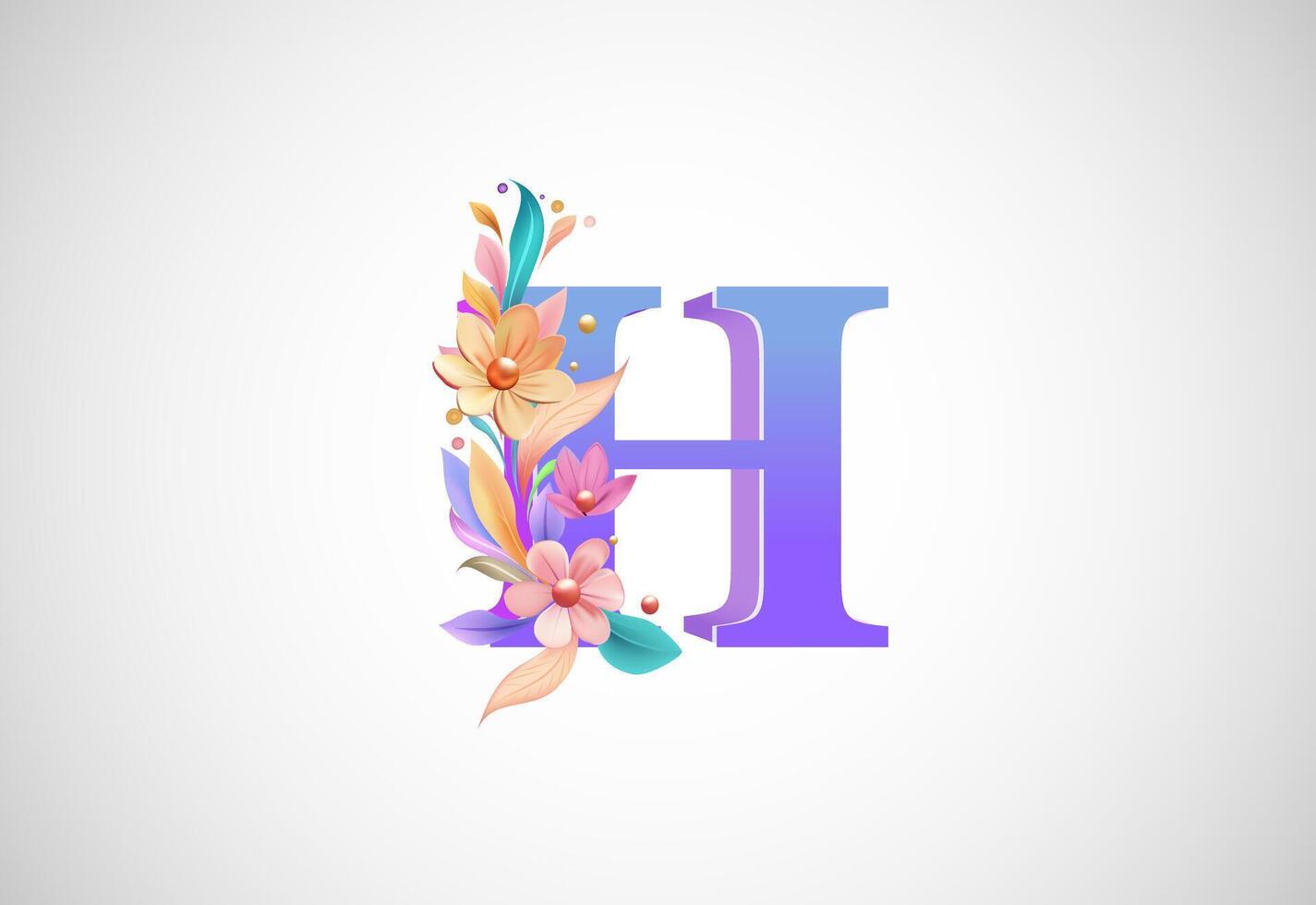 floral alphabet h. logo pour mariage faire-part, salutation carte, anniversaire, logo, affiche autre des idées vecteur