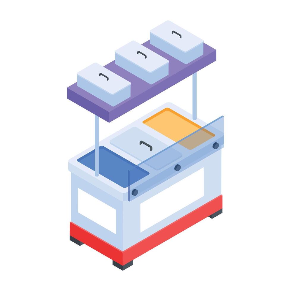 des produits racks isométrique icône vecteur