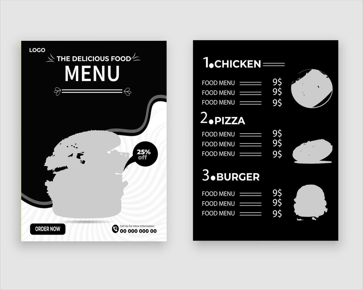 vecteur menu modèle pour restaurant et café