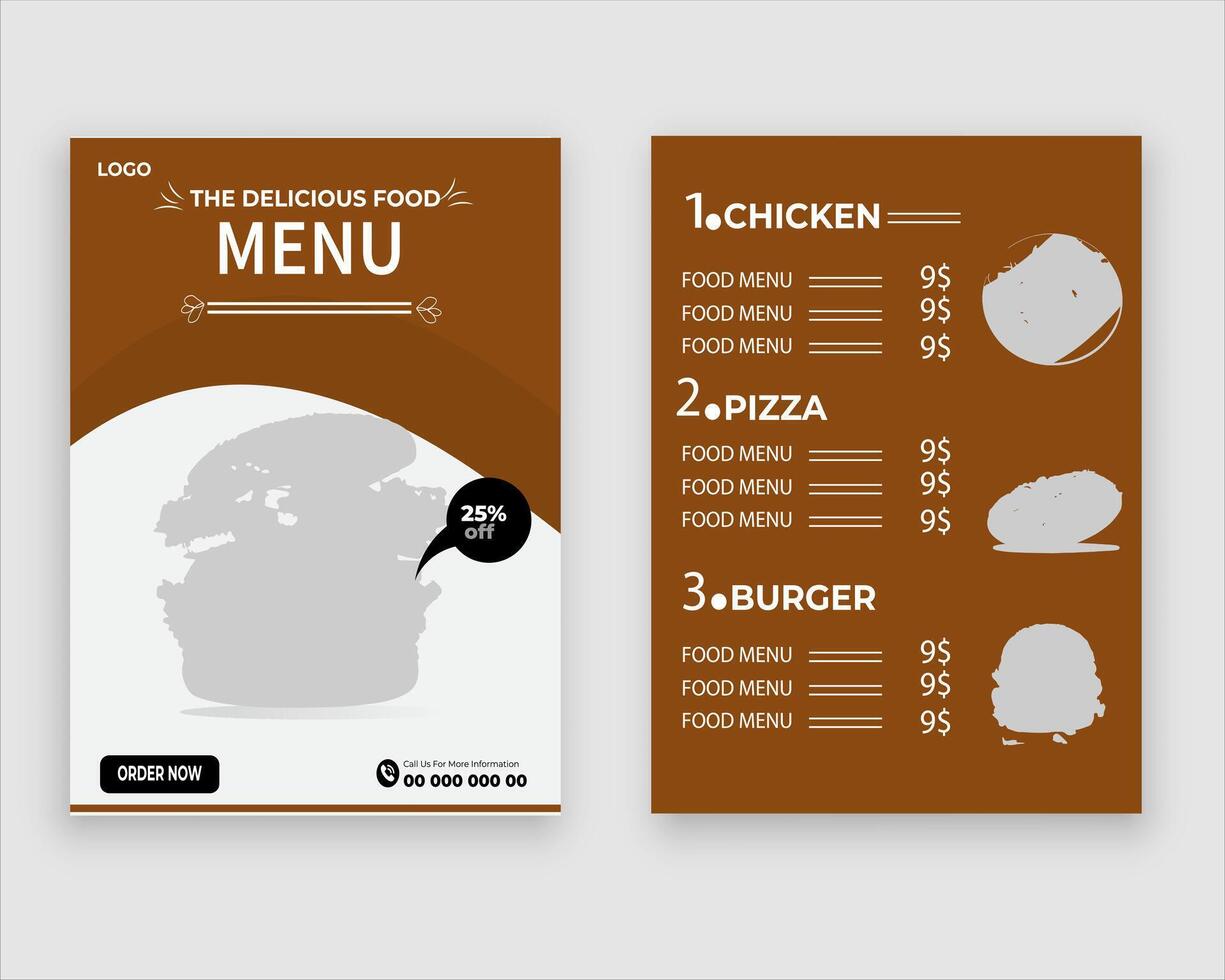 vecteur menu modèle pour restaurant et café