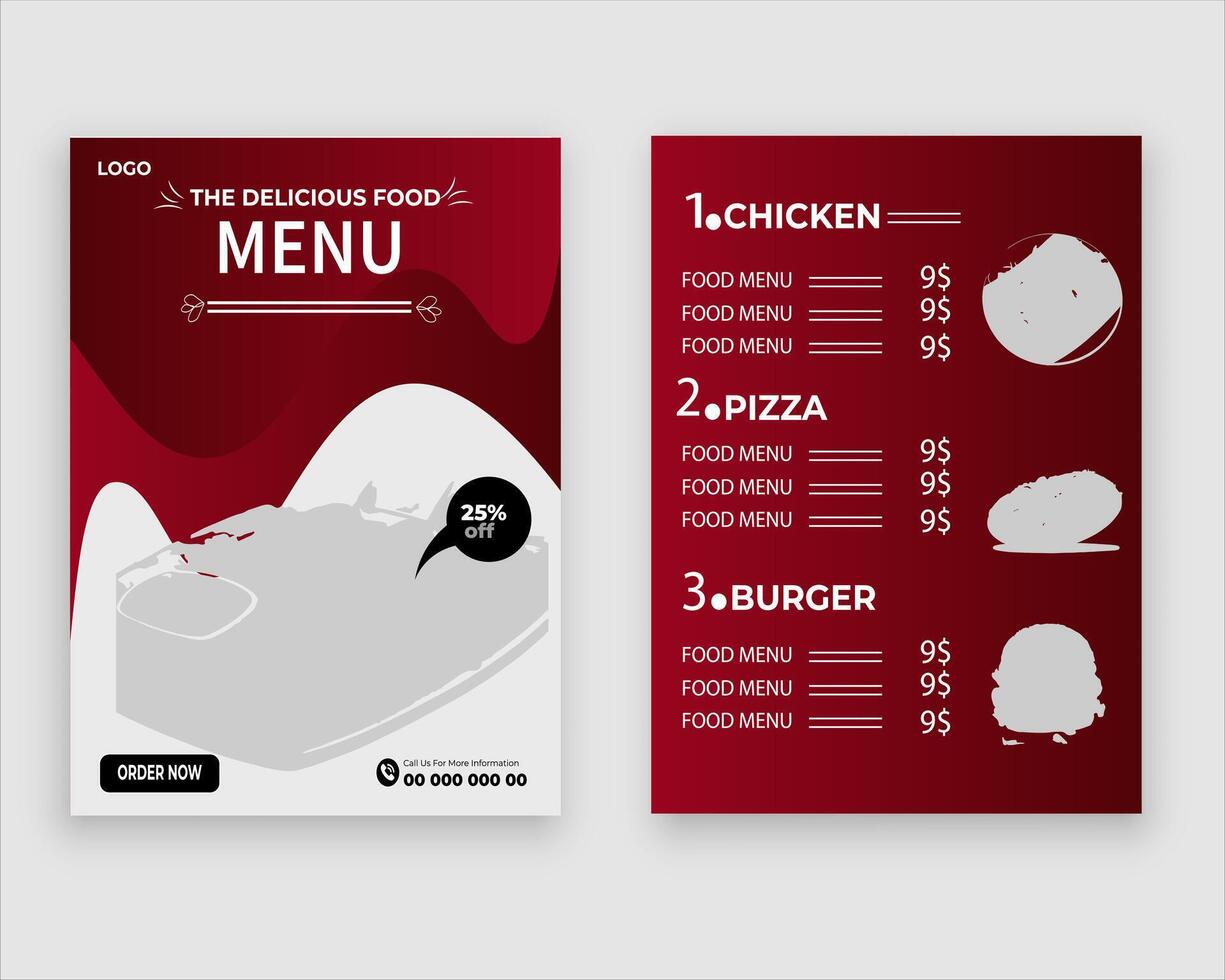 vecteur menu modèle pour restaurant et café