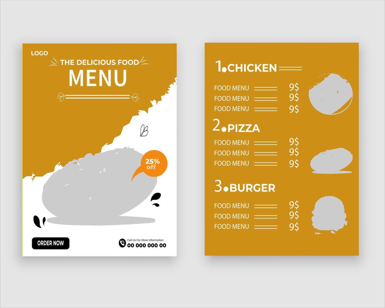 vecteur menu modèle pour restaurant et café