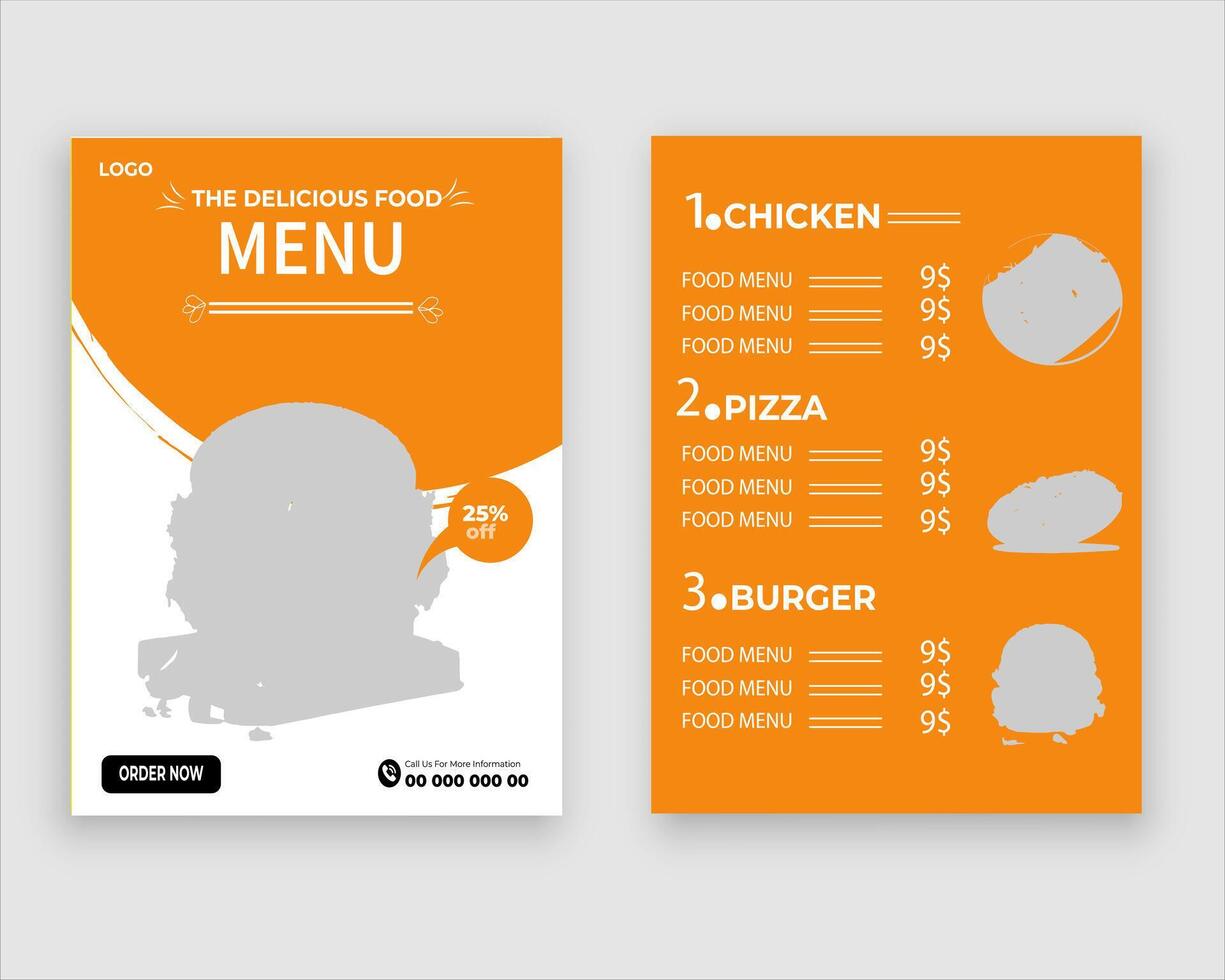 vecteur menu modèle pour restaurant et café