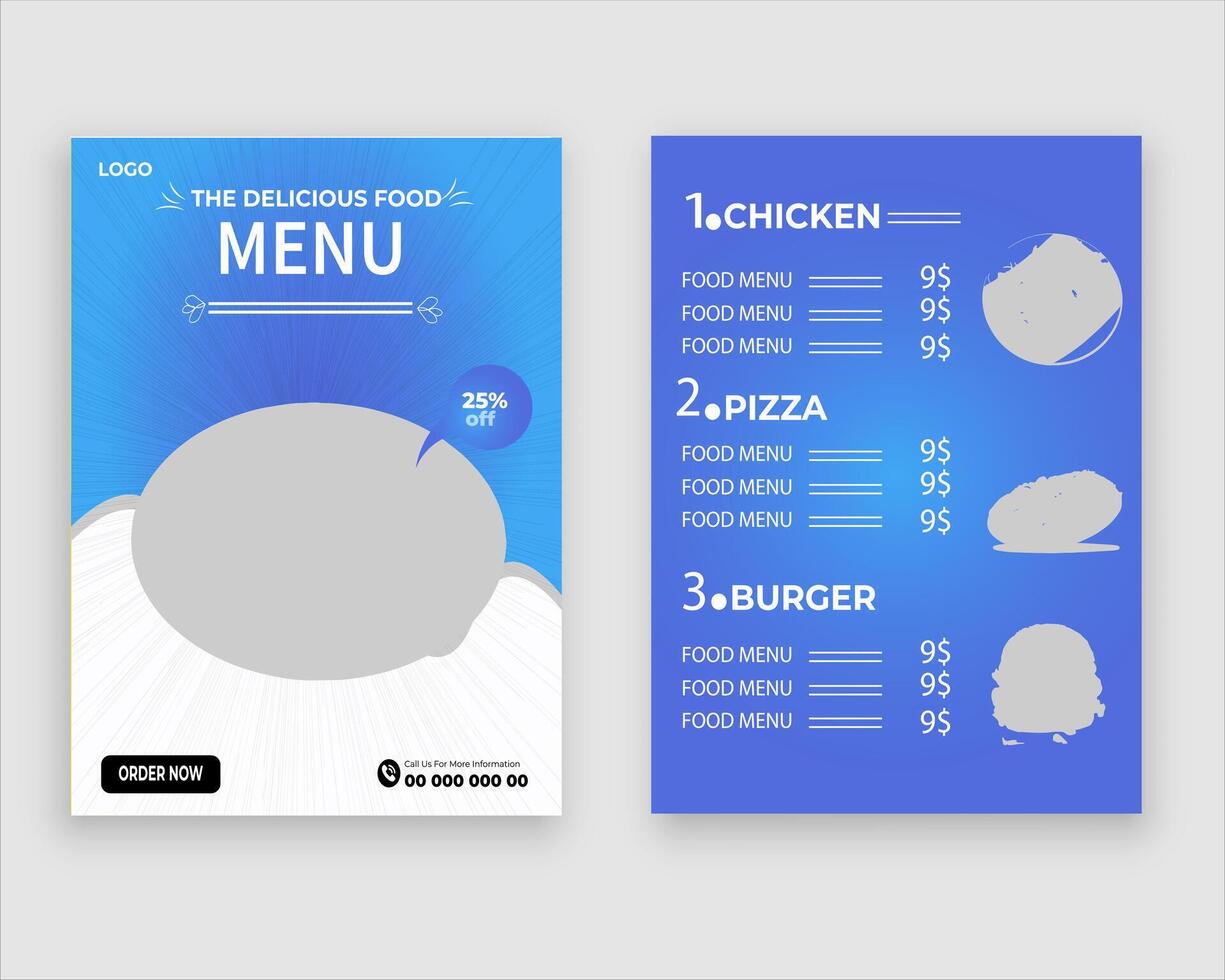 vecteur menu modèle pour restaurant et café