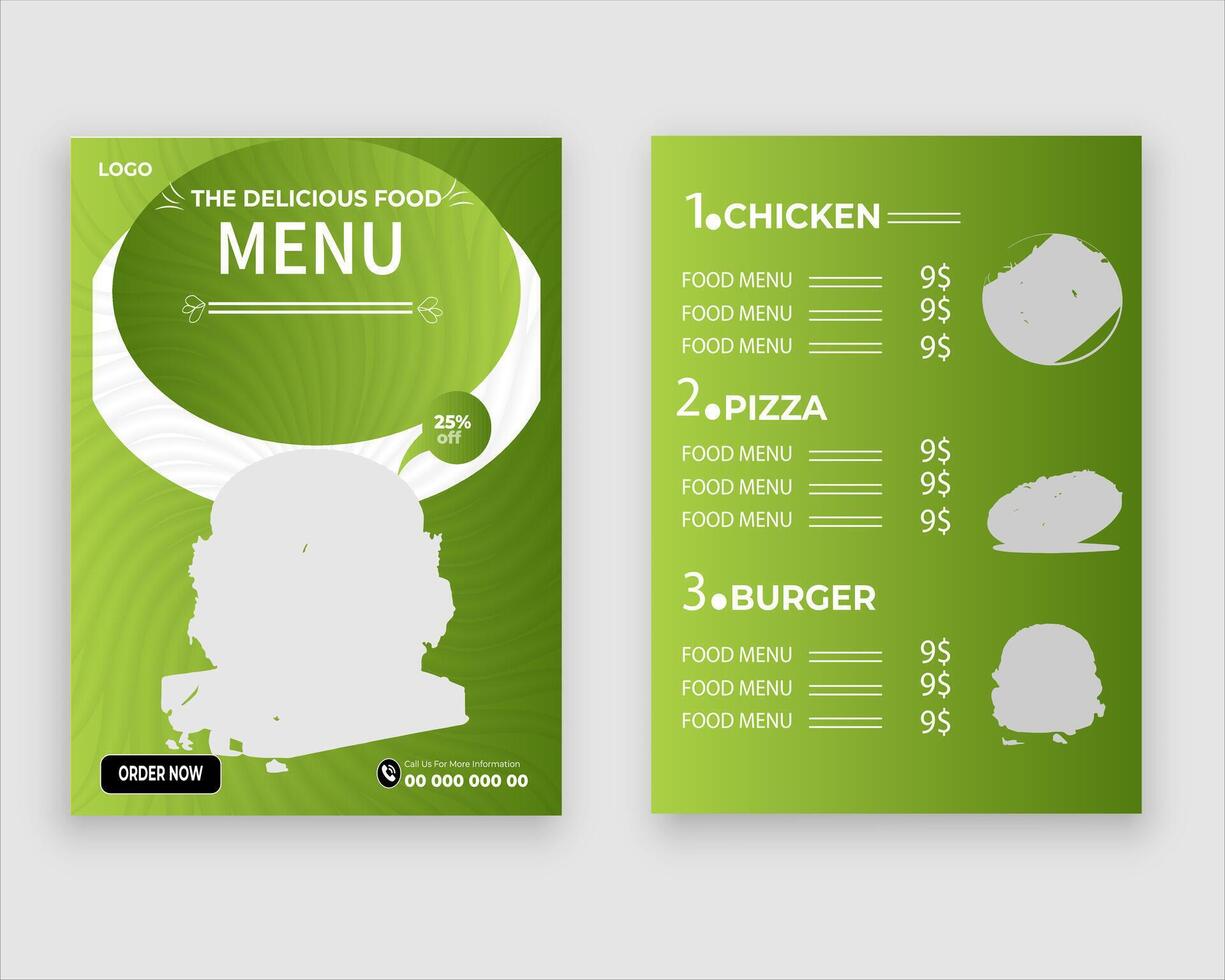 vecteur menu modèle pour restaurant et café