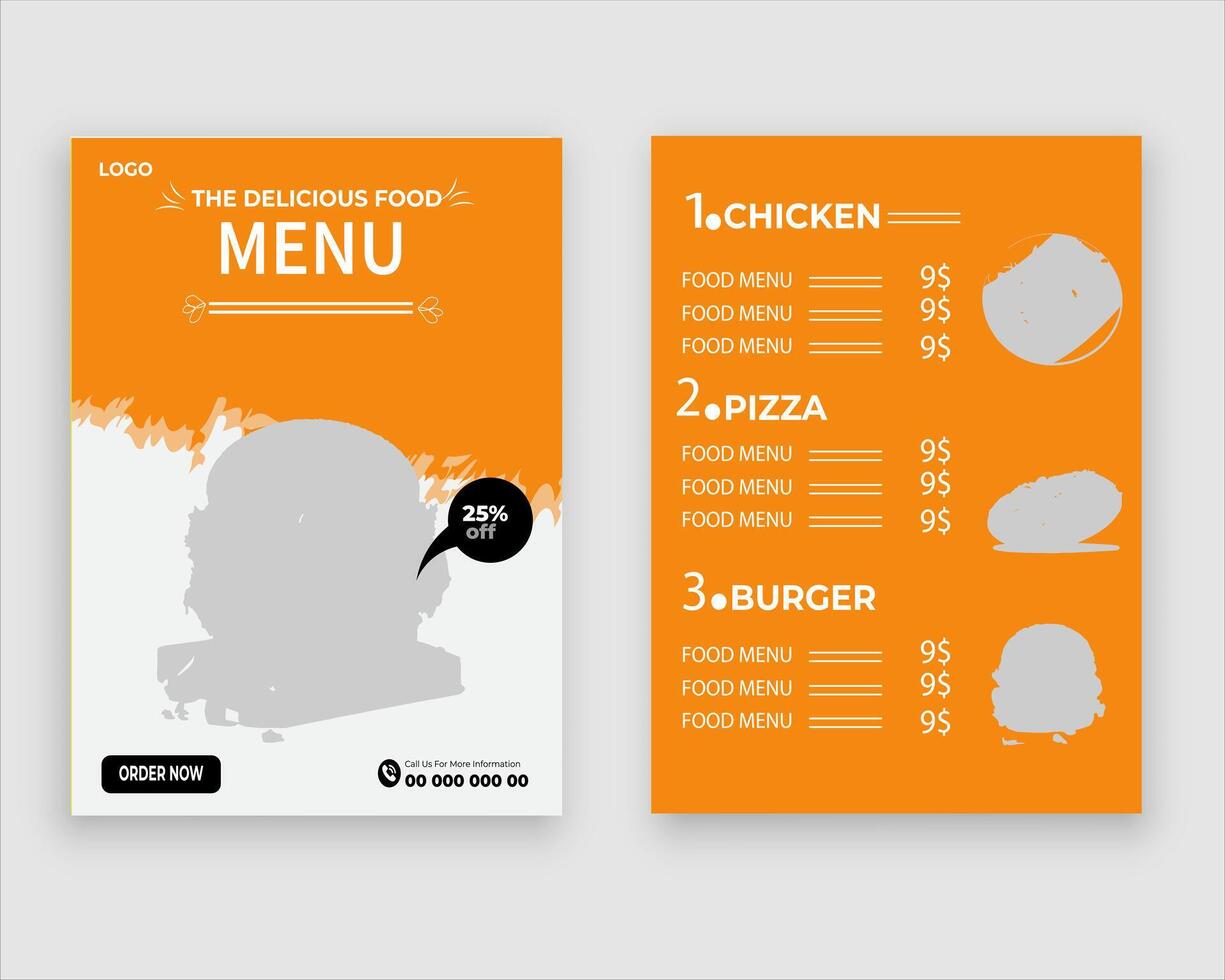 vecteur menu modèle pour restaurant et café