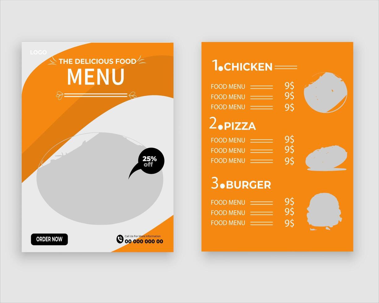 vecteur menu modèle pour restaurant et café