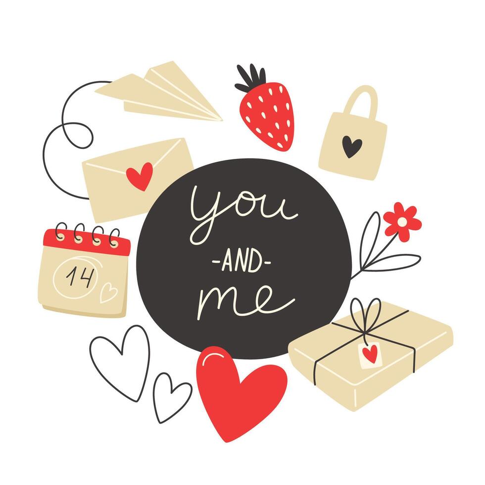 carte avec une calendrier et une cœur pour la Saint-Valentin journée vecteur