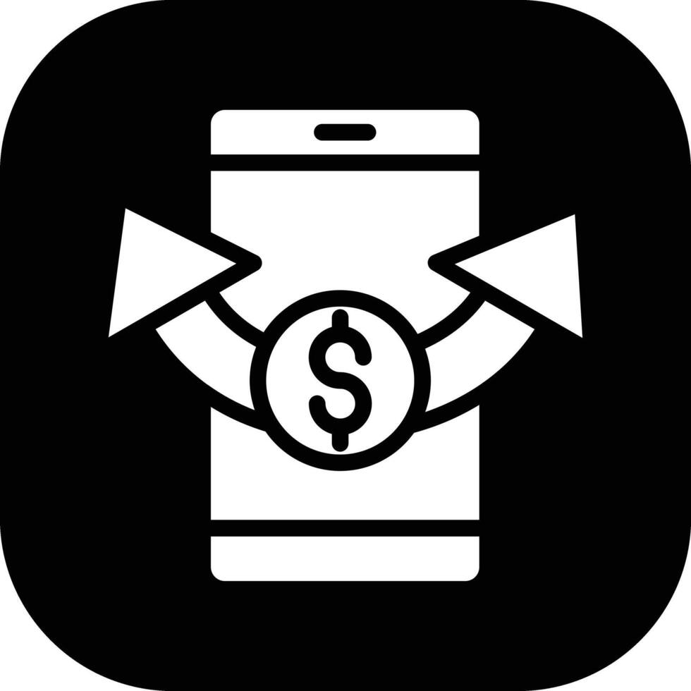 envoyer de l'argent icône de vecteur mobile