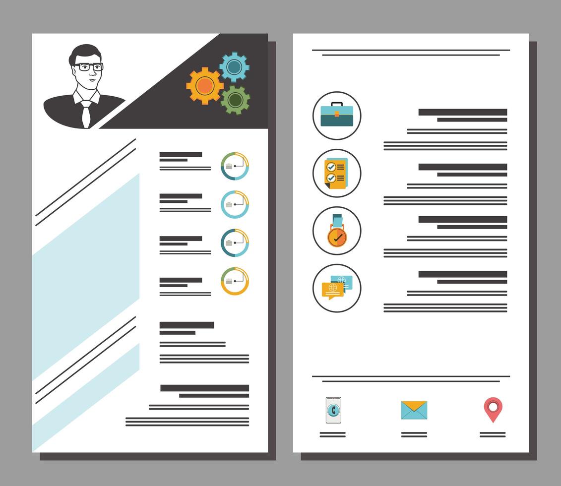 modèle de CV minimaliste vecteur