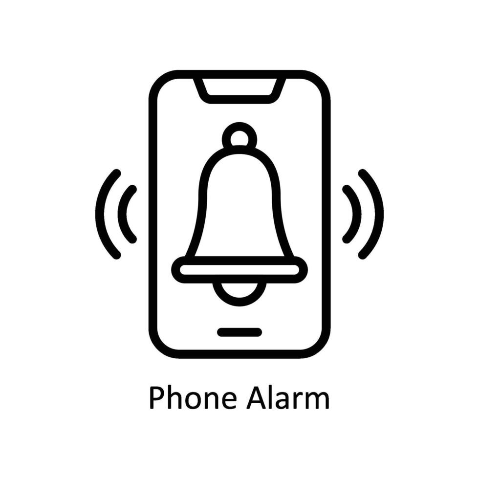 téléphone alarme vecteur rempli contour icône style illustration. eps dix fichier