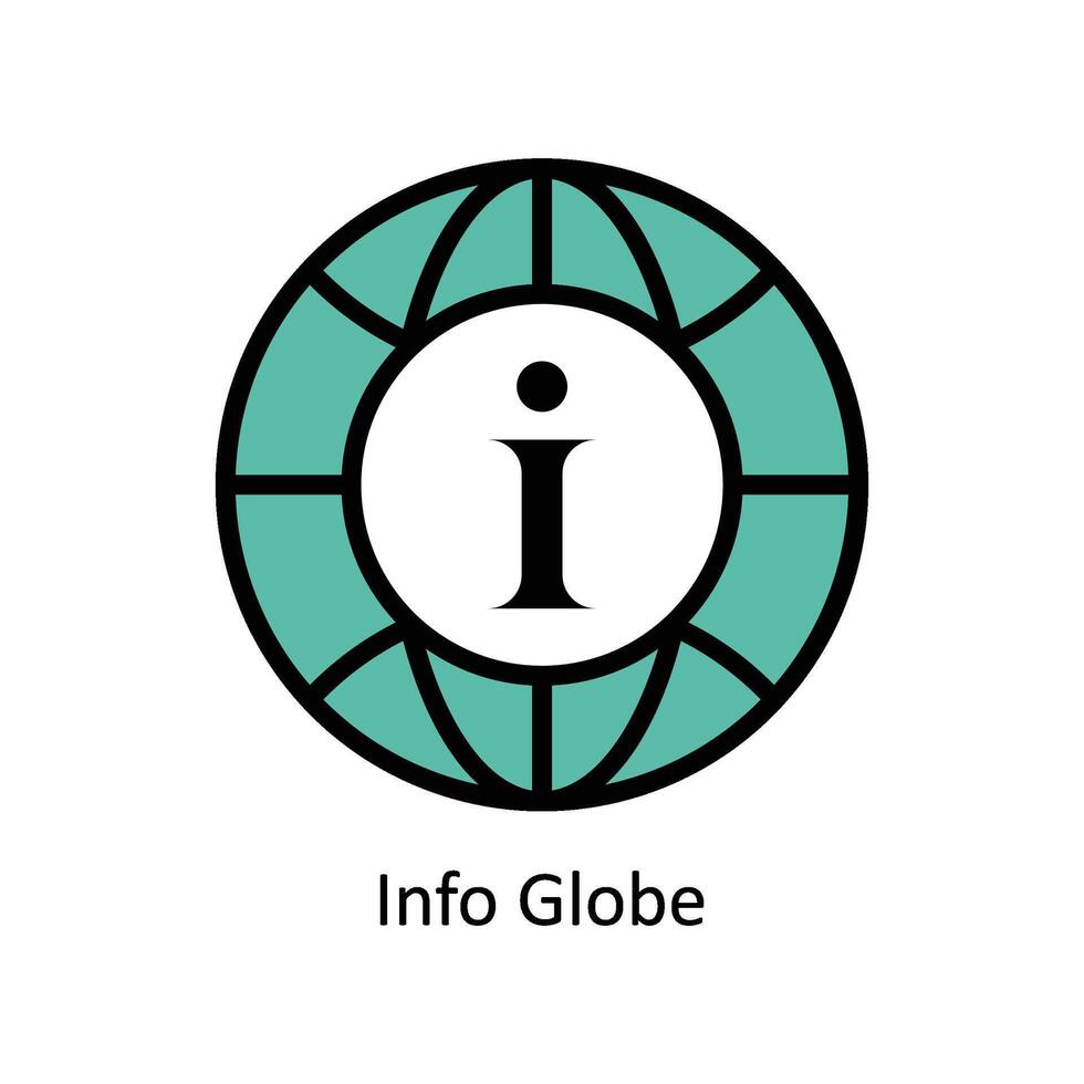 Info globe vecteur rempli contour icône style illustration. eps dix fichier