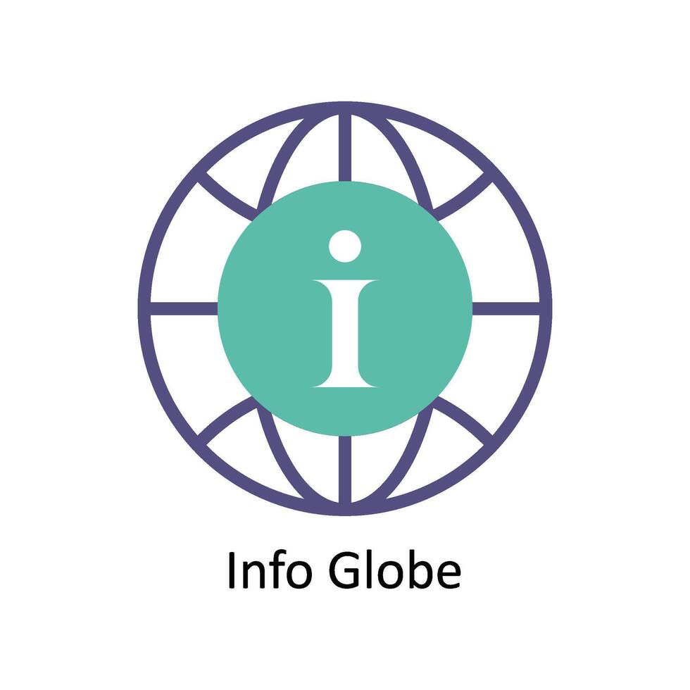 Info globe vecteur plat icône style illustration. eps dix fichier