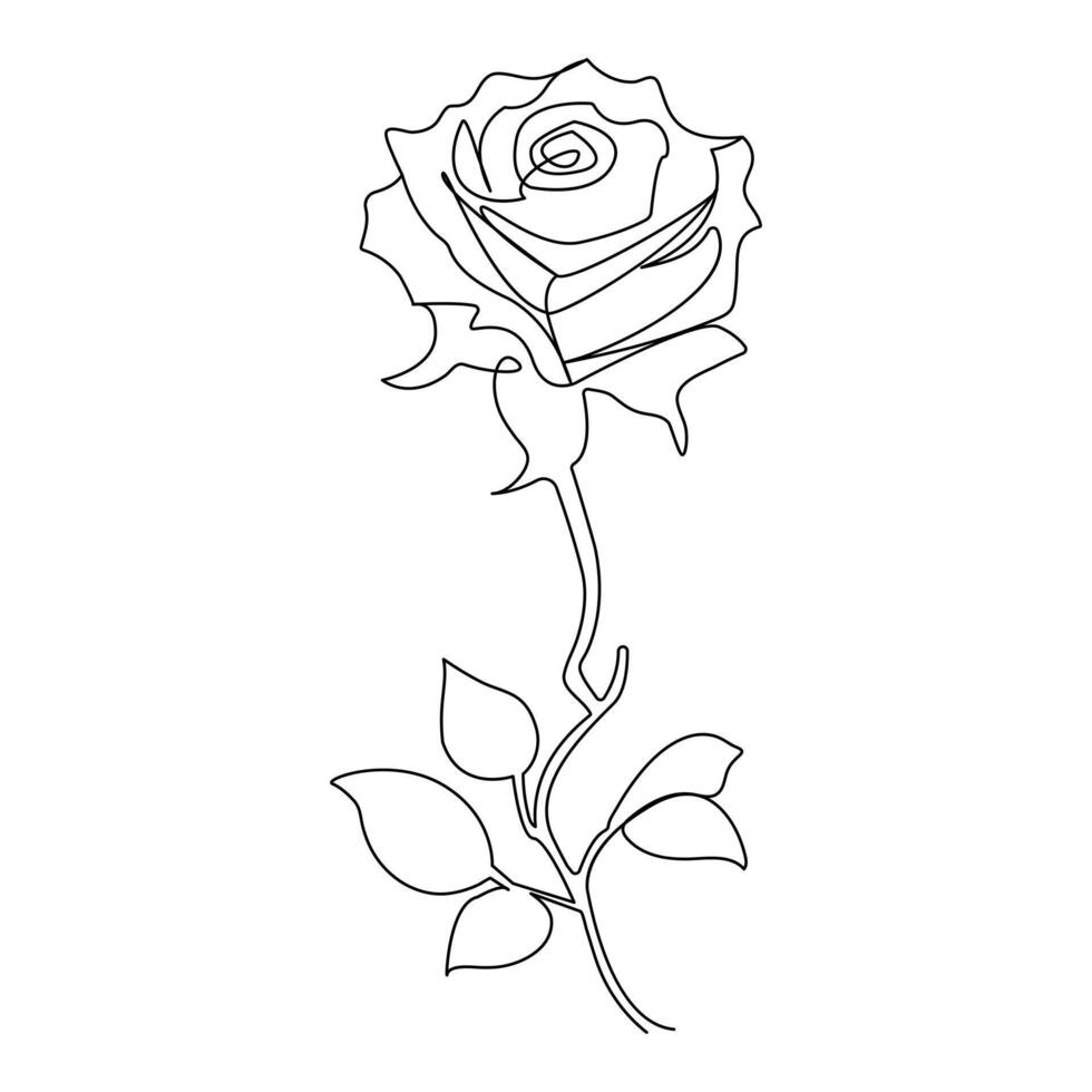 continu un ligne Rose fleur tiré contour vecteur art illustration et la Saint-Valentin journée ligne art conception
