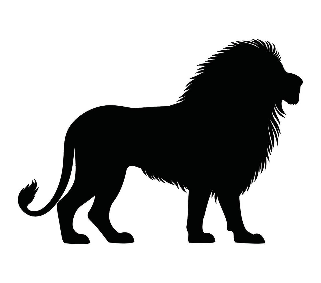 noir et blanc vecteur illustration de africain lion.