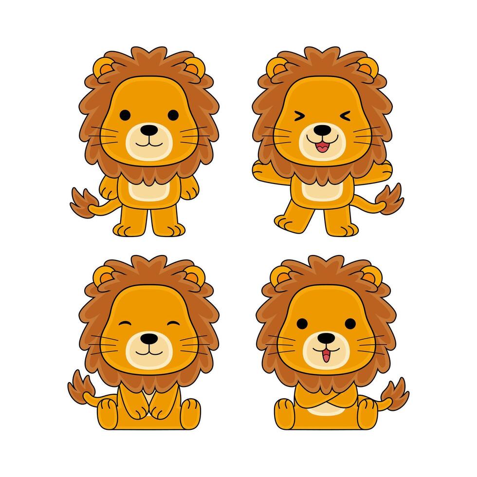 mignonne Lion personnage vecteur illustration