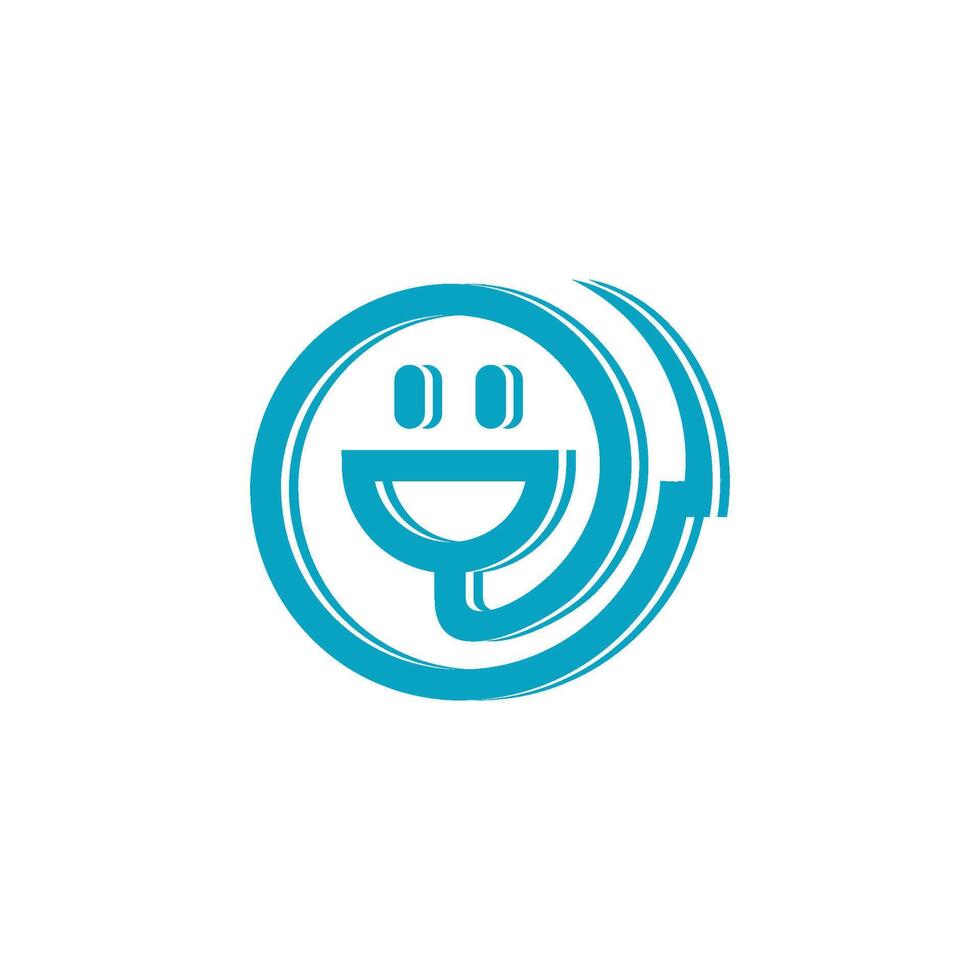 Puissance sourire électrique logo vecteur