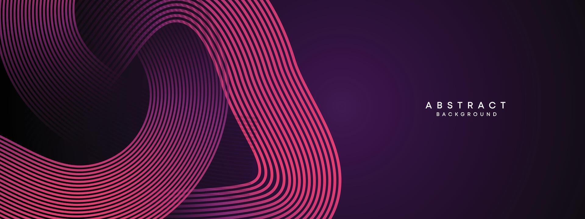 abstrait foncé violet et rose agitant cercles lignes La technologie Contexte. pente avec embrasé lignes brillant géométrique forme et diagonale, pour brochure, couverture, affiche, bannière, site Internet, entête vecteur