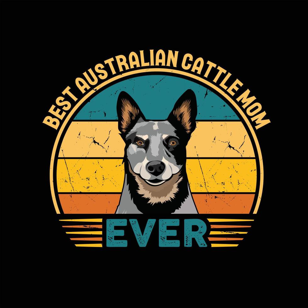 meilleur australien bétail maman déjà typographie rétro T-shirt illustration, ancien tee pro vecteur