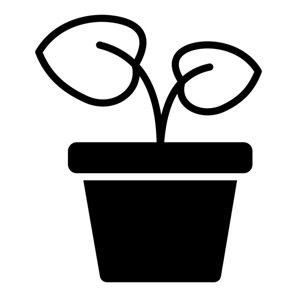 plante pot icône ligne vecteur illustration