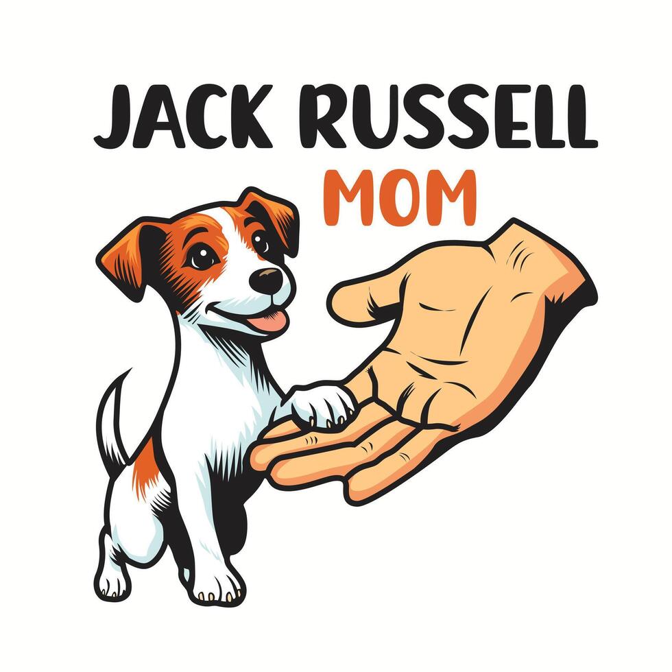 jack Russell maman typographie T-shirt conception illustration pro vecteur