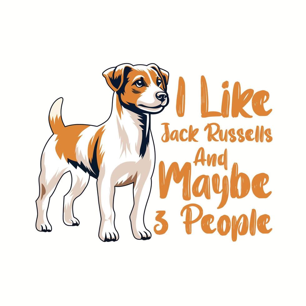 je comme jack Russels et peut être 3 gens typographie T-shirt conception illustration pro vecteur