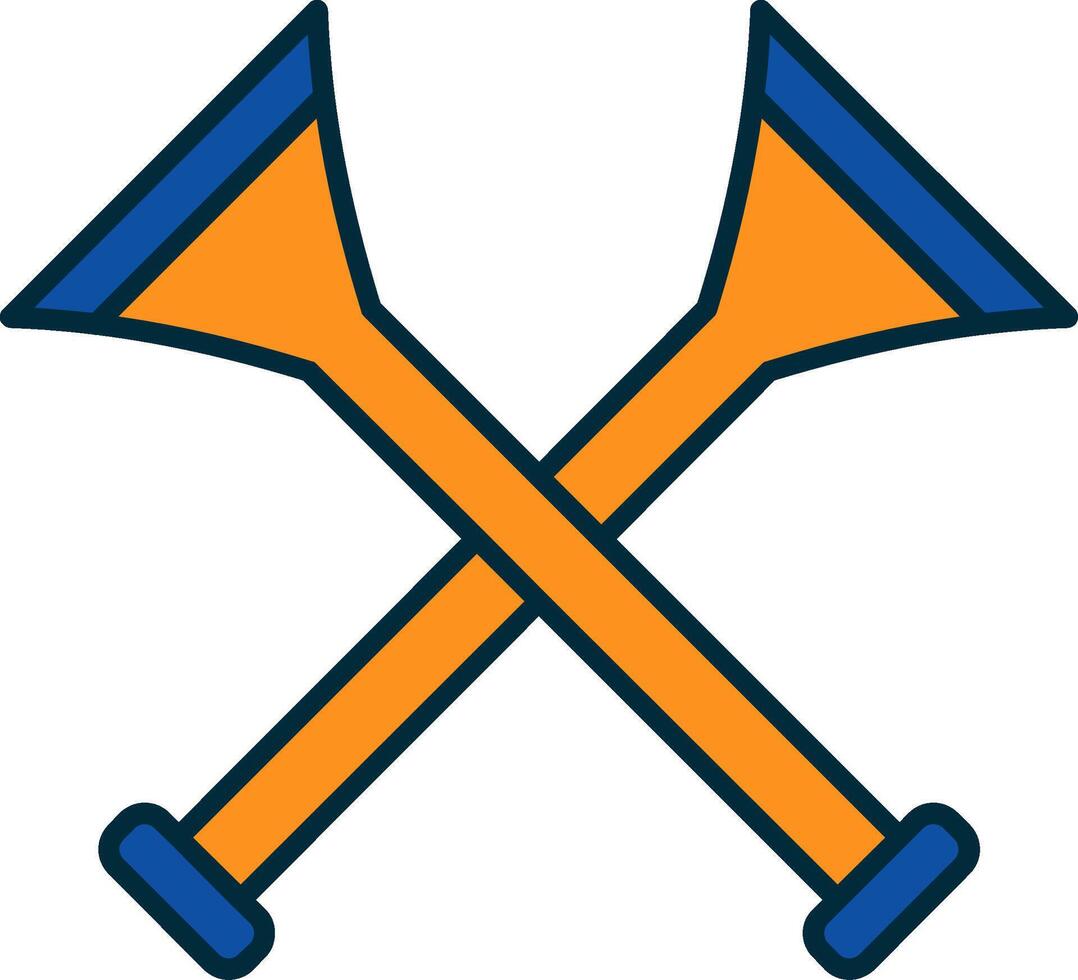vuvuzela ligne rempli deux couleurs icône vecteur