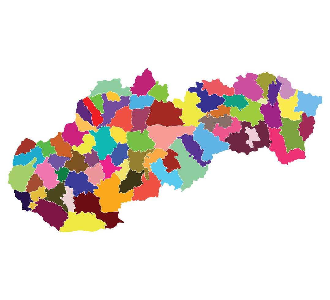 la slovaquie carte. carte de la slovaquie dans administratif les provinces dans multicolore vecteur
