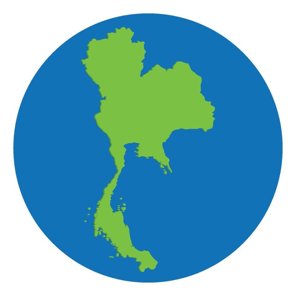 Thaïlande carte vert Couleur dans globe conception avec bleu cercle couleur. vecteur