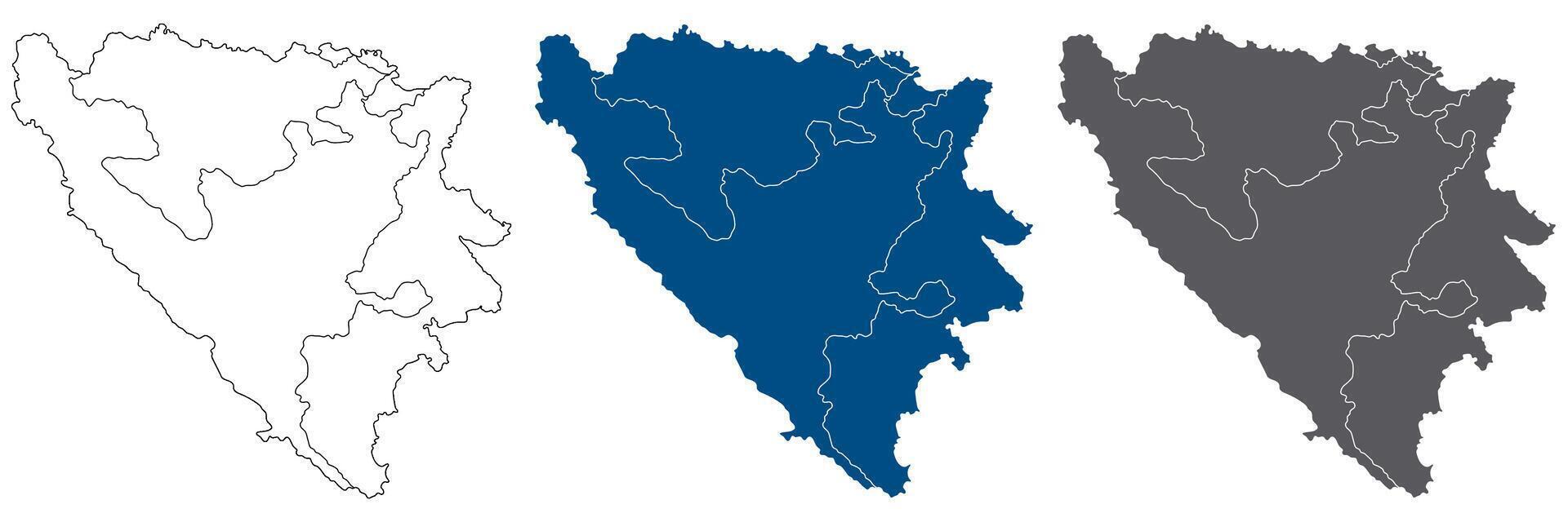 Bosnie et herzégovine carte. carte de Bosnie et herzégovine vecteur