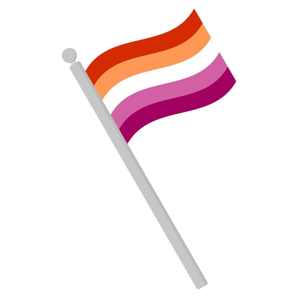 lesbienne fierté drapeau. lgbt symbole dans forme. vecteur