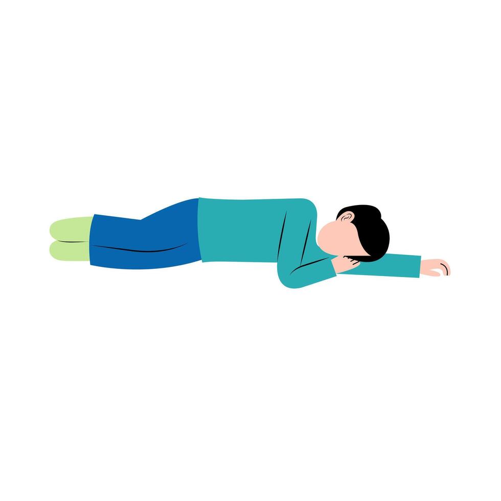 plat illustration de homme en train de dormir vecteur