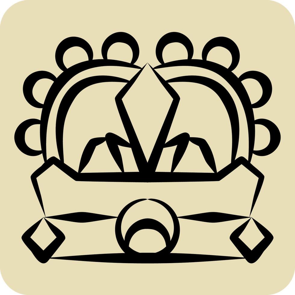 icône couronne. en relation à médiéval symbole. main tiré style. Facile conception modifiable. Facile illustration vecteur