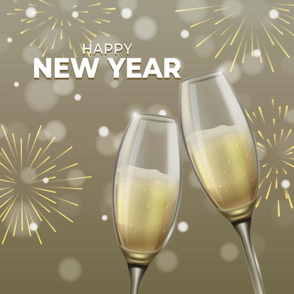 fêter le nouvel an avec un toast au champagne vecteur
