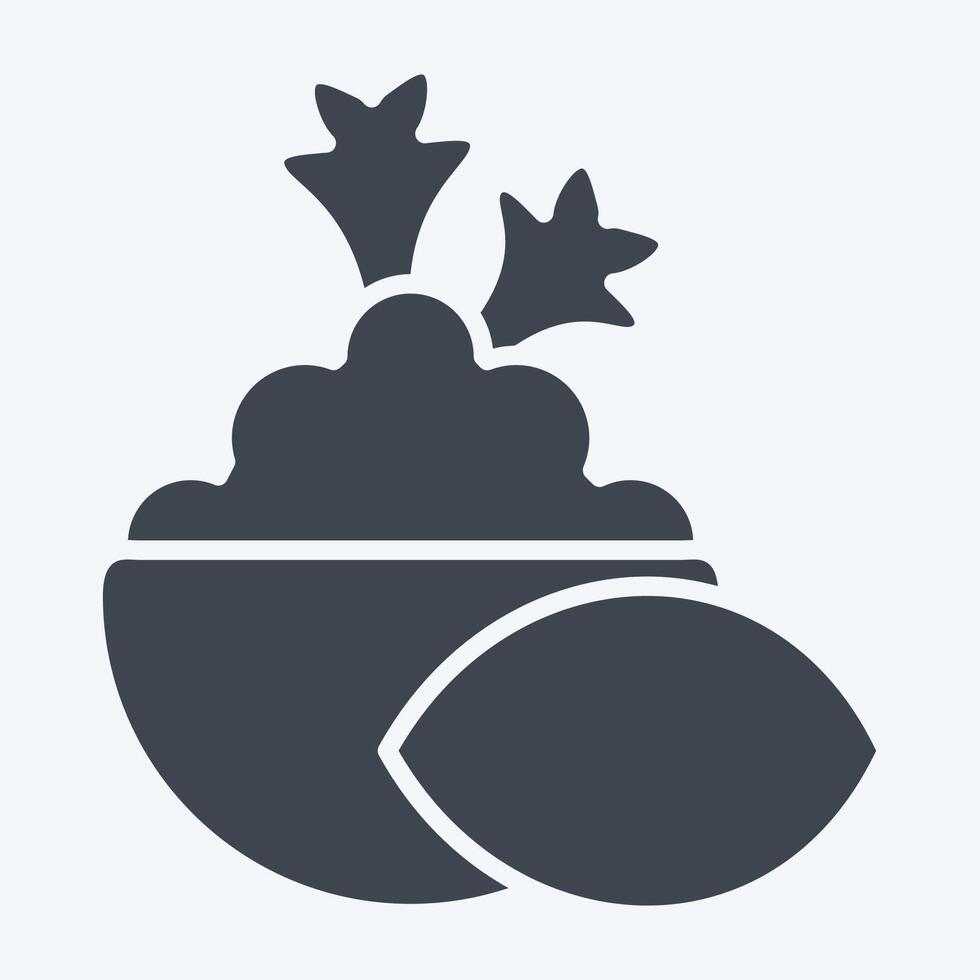 icône en purée pomme de terre. en relation à végétalien symbole. glyphe style. Facile conception modifiable. Facile illustration vecteur