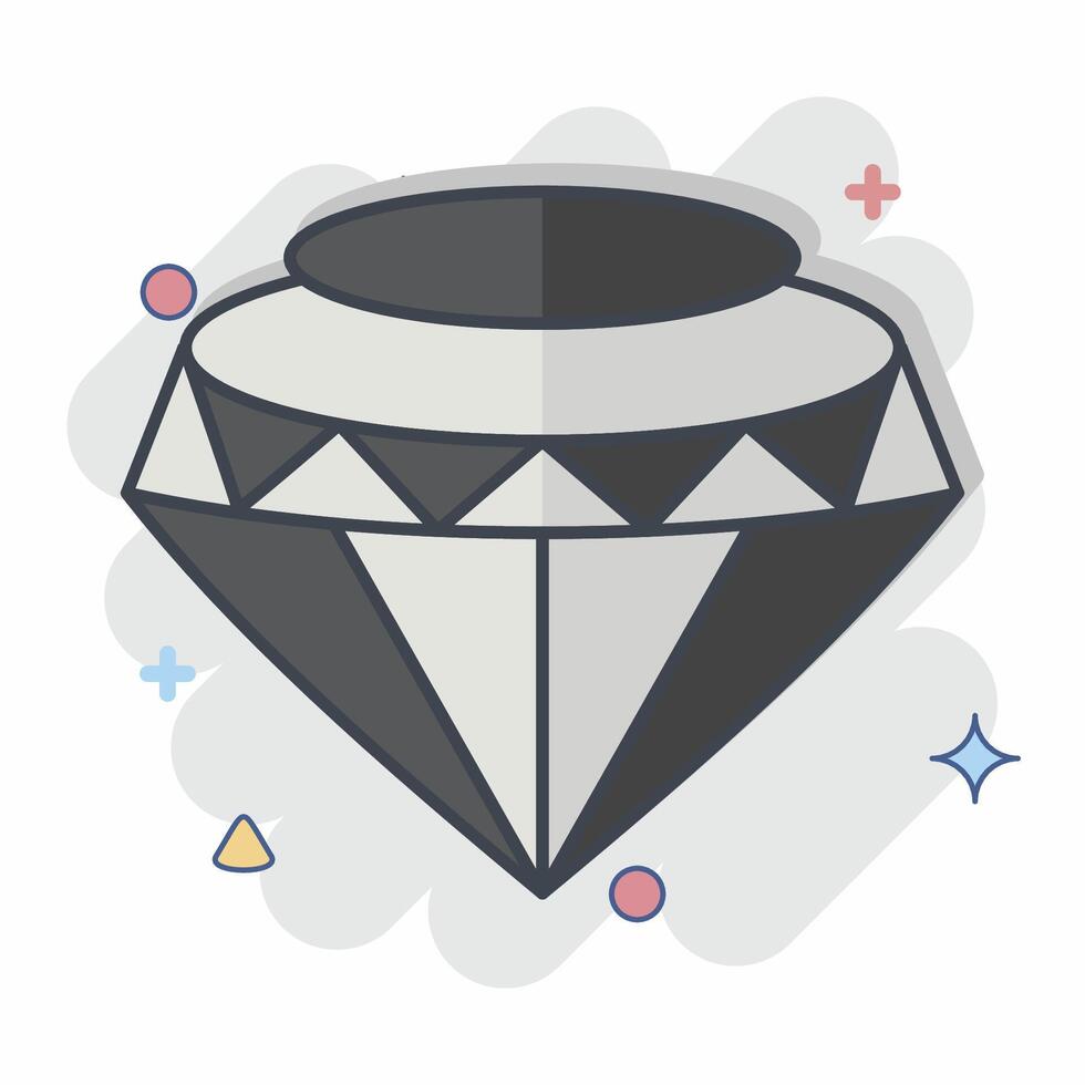 icône diamant. en relation à branché symbole. bande dessinée style. Facile conception modifiable. Facile illustration vecteur