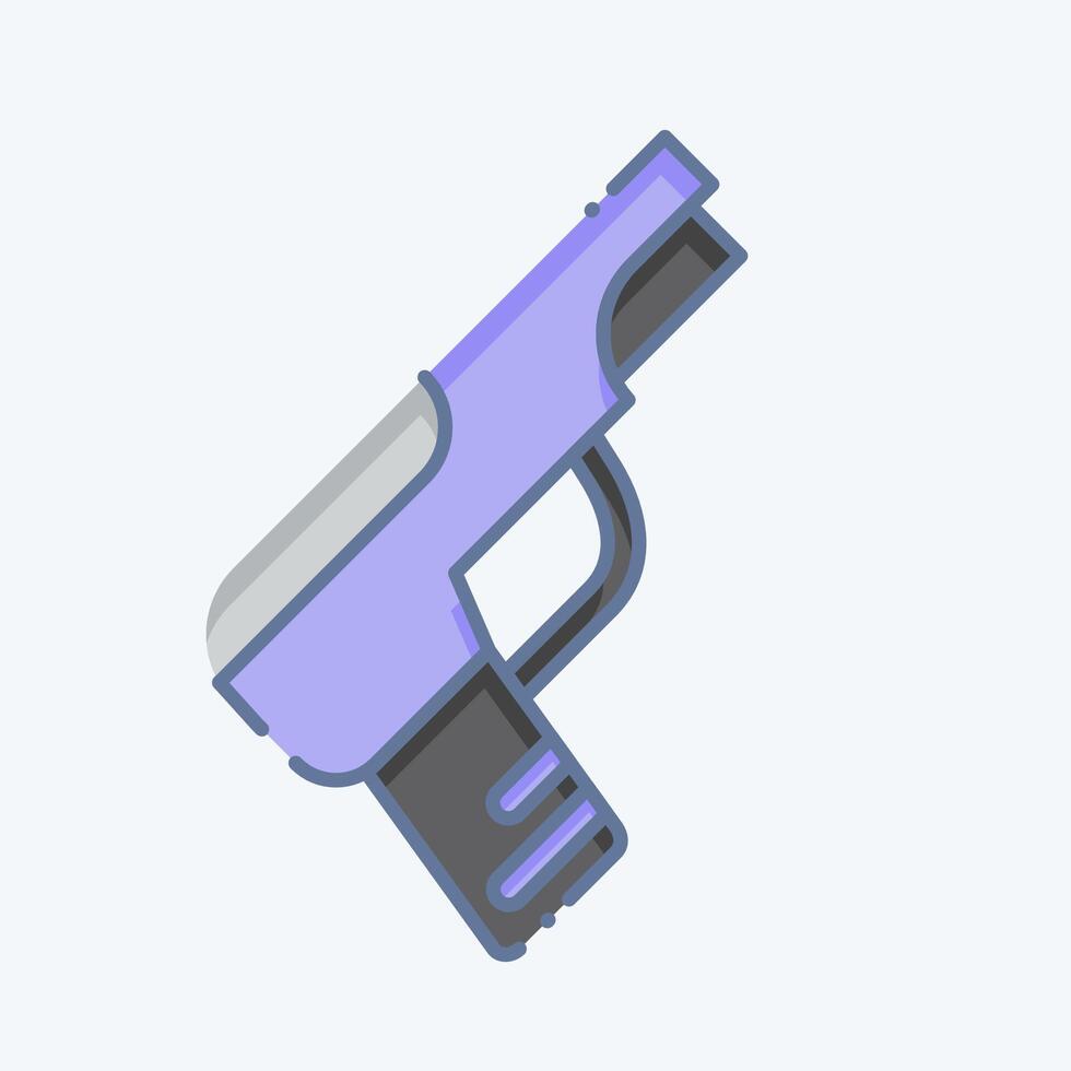 icône pistolet. en relation à armes symbole. griffonnage style. Facile conception modifiable. Facile illustration vecteur