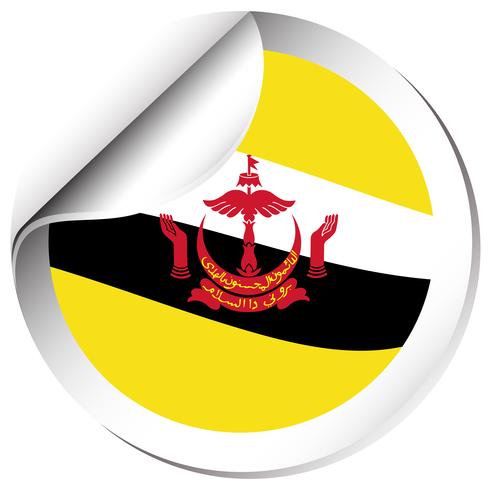 Création d&#39;autocollant pour le drapeau du Brunei vecteur