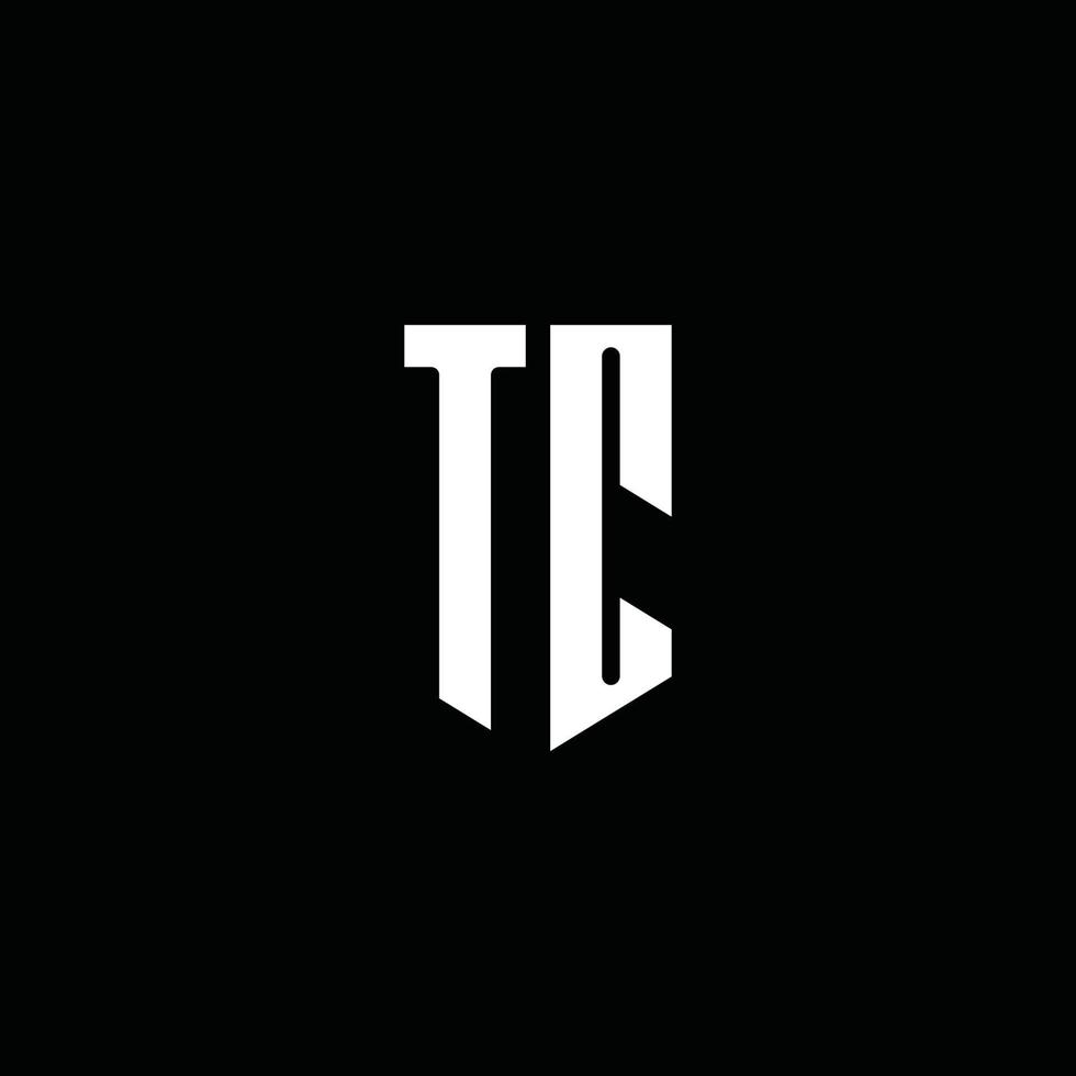 monogramme du logo tc avec style emblème isolé sur fond noir vecteur